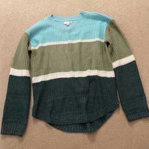 Blue and green sweater